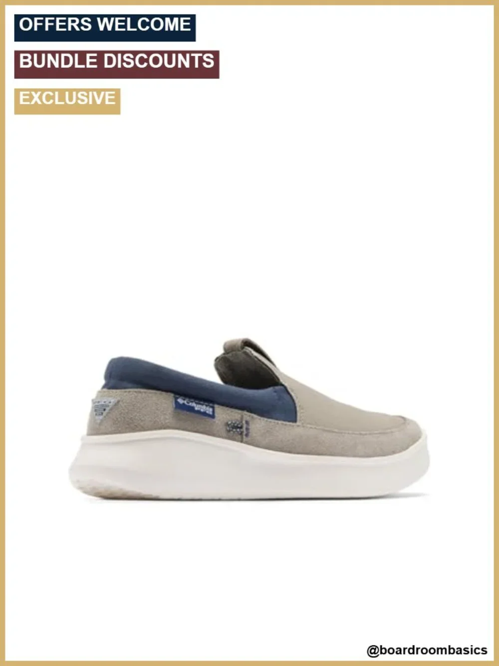Columbia Men's Boatside PFG Slip-On Boat Shoes Canvas Suede
